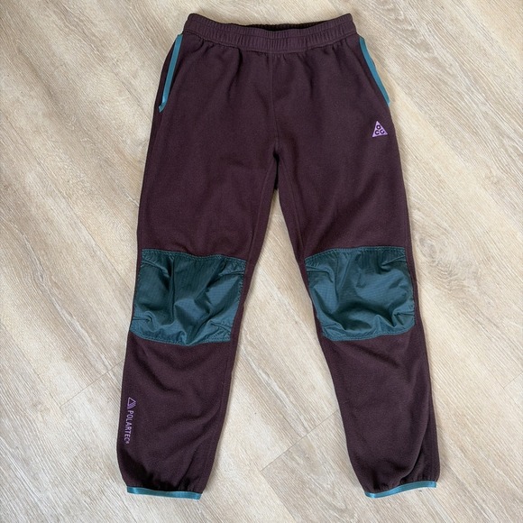 Nike Other - Nike ACG Polartec Wolf Tree Youth XL Pants Maroon Teal‎ Outdoor Knee Patch